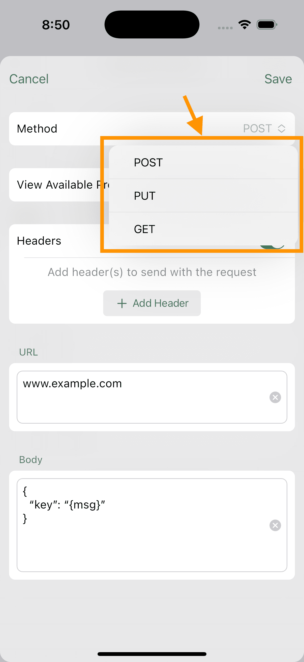 Change API Method
