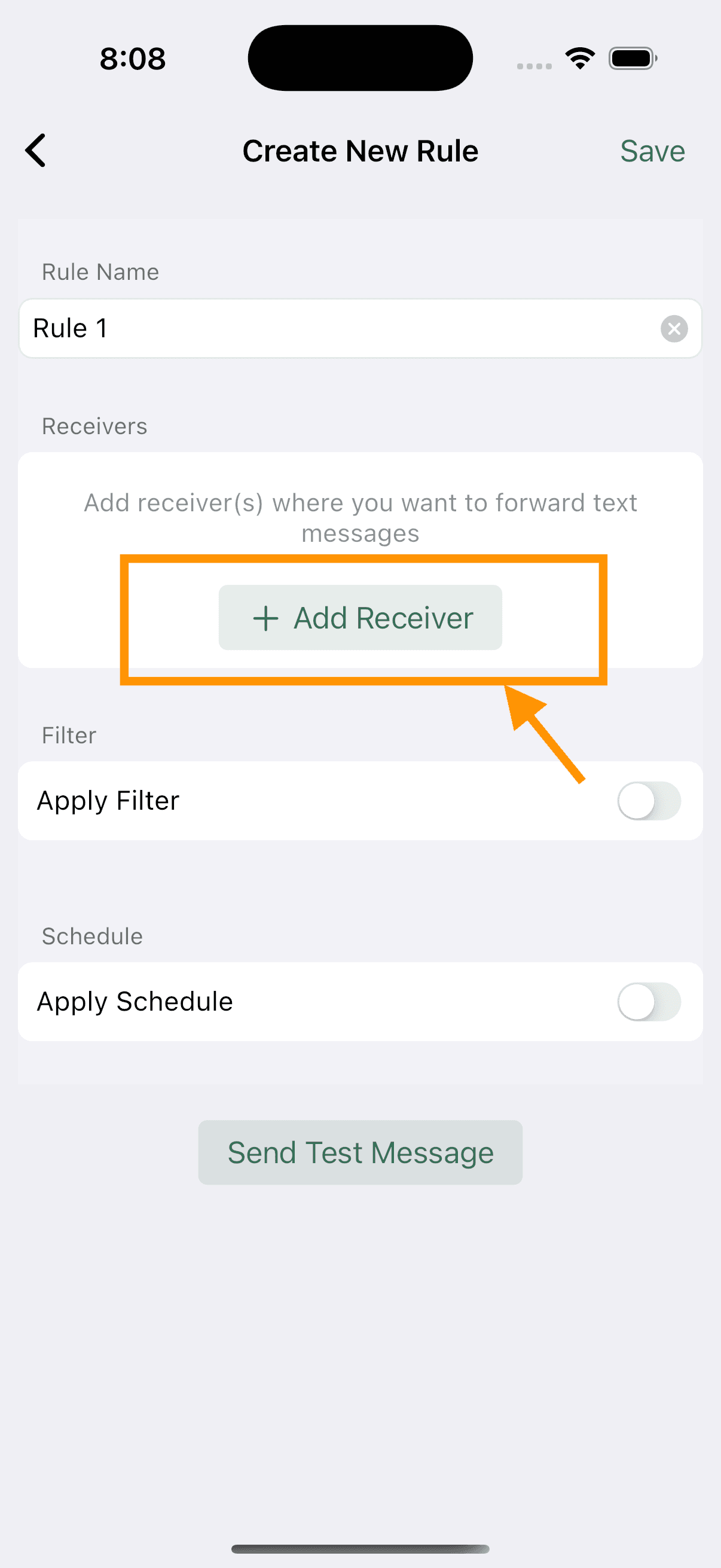 Add email receiver