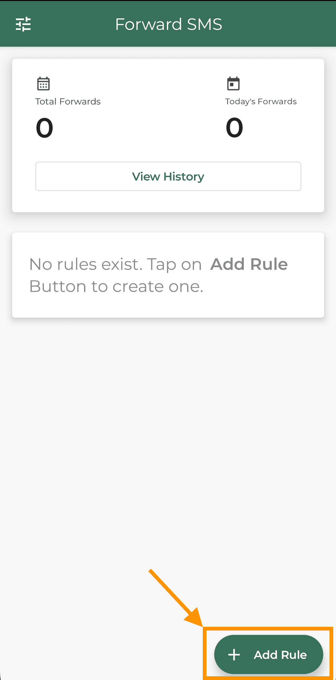 tap on add rule to create a rule