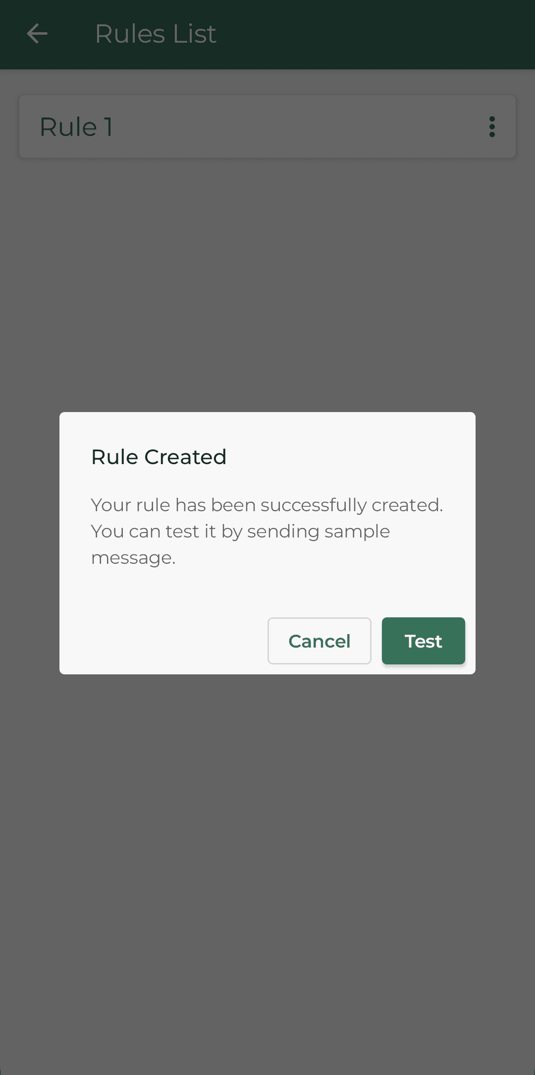 test your created rule